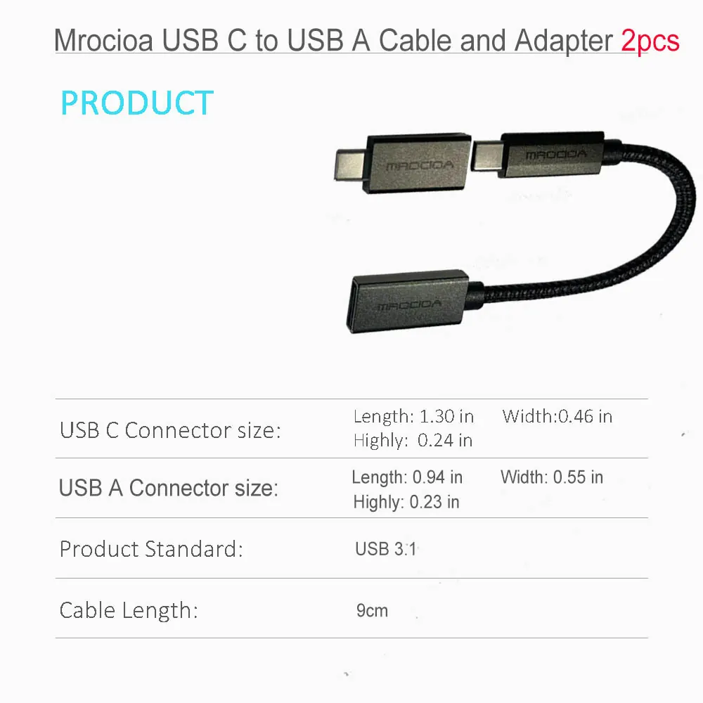 usb to usb c adapter Dimension