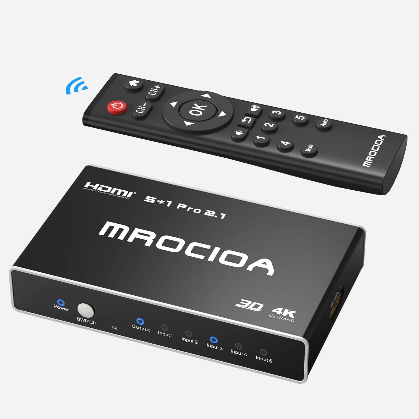 HDMI 2.1 Switch 5 in 1 out, 8K 60Hz 4K 120Hz, ARC eARC support, multi-device HDMI selector