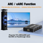 5 port HDMI switch ARC eARC support for lossless Dolby Atmos and DTS:X audio to soundbar