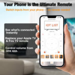 HDMI switch 5 in 1 out iOS app to switch inputs replace Apple TV Fire TV remote and control volume from phone
