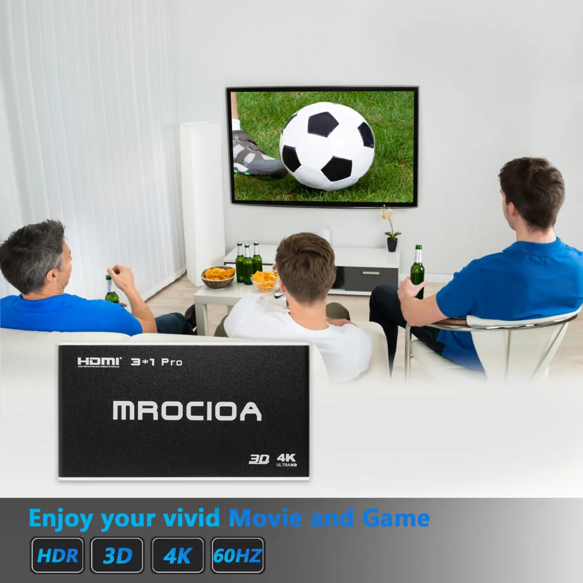 4k 60hz ARC eARC HDMI Switch 3 in 1 out for apple tv fire tv