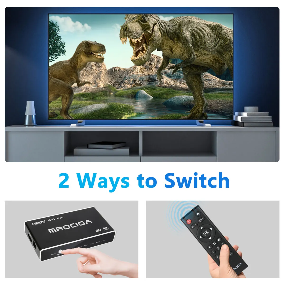 4k 60hz ARC eARC HDMI Switch 3 in 1 out for apple tv fire tv