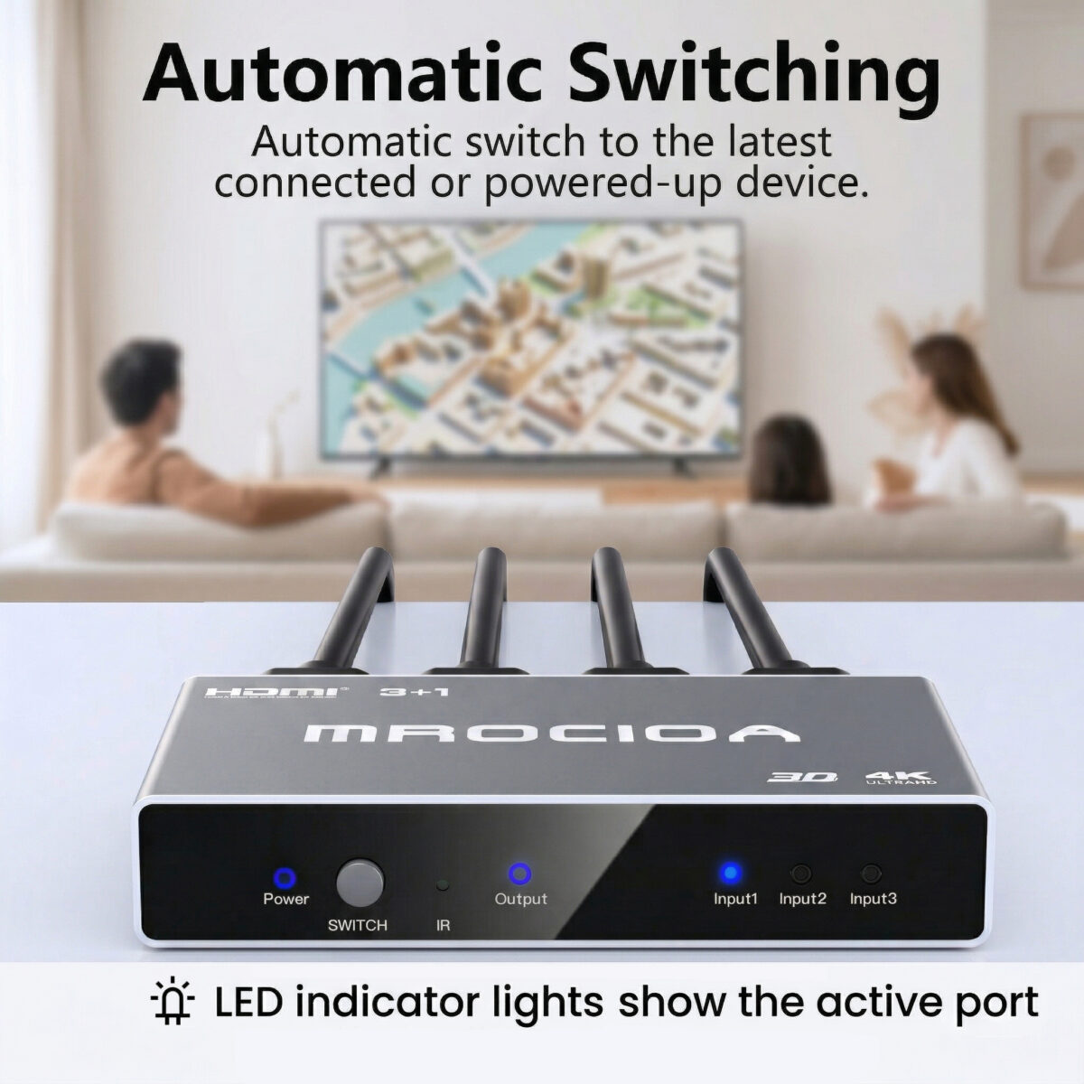 4k HDMI Switch 3 in 1 out for apple tv fire tv - Image 4