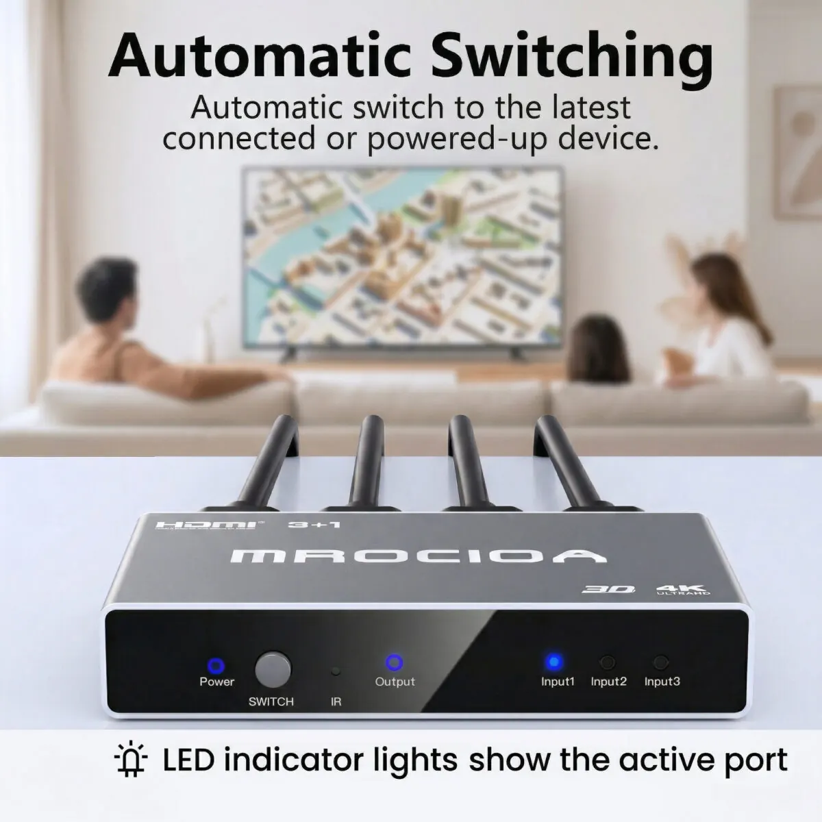 4k HDMI Switch 3 in 1 out for apple tv fire tv