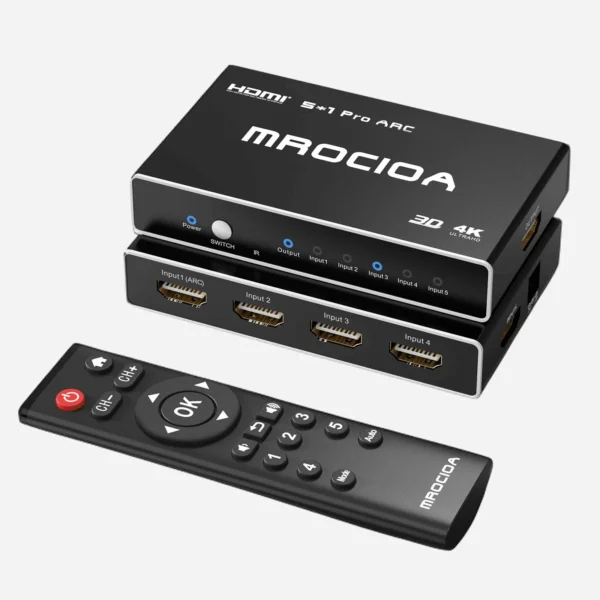 MROCIOA 4K HDMI Switch 5 in 1 out with ARC support