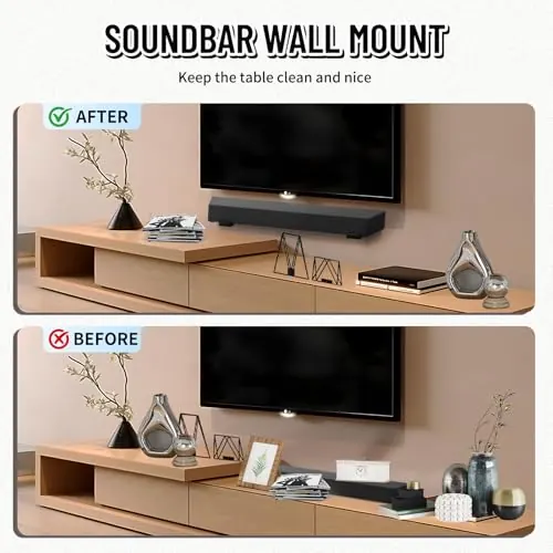 Soundbar wall mount creates a clean TV setup
